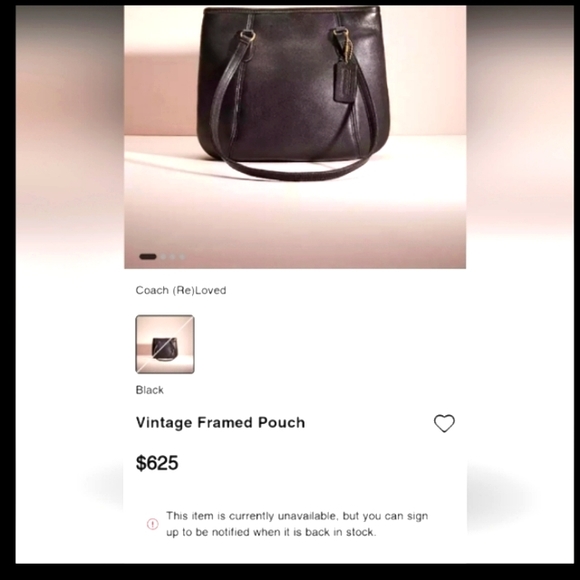 FIRM! RARE! Coach Vintage Framed Leather Pouch Hinged Frame Closure
